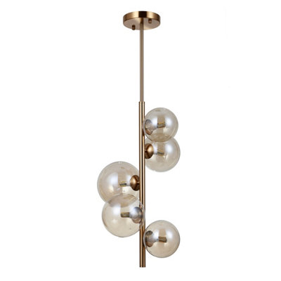 B&Q -  Luminosa Canello Modern 5 Light Globe Pendant Ceiling LightG9