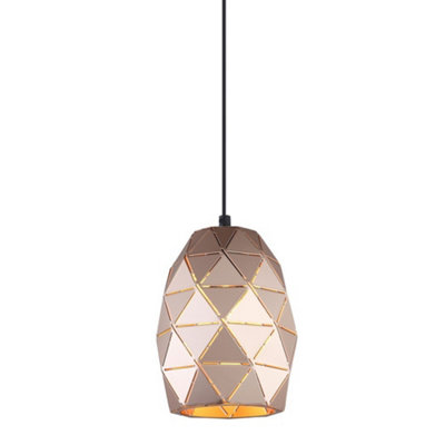 Luminosa Lighting Luminosa Modern Hanging Pendant Golden Champagne 1 Light E27 from B&Q
