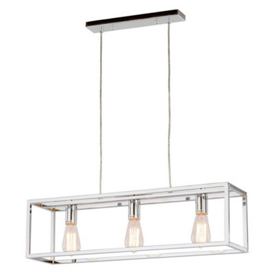 Luminosa Lighting Luminosa Industrial And Retro Hanging Pendant Chrome 3 Light E27 from B&Q