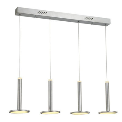 Luminosa Lighting Luminosa Modern Led Hanging Pendant Satin NickelWarm White 3000K 2690Lm Dimmable from B&Q