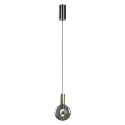 B&Q -  Luminosa Modern Led Hanging Pendant ChromeWarm White 3000K 84Lm