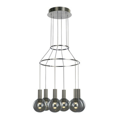 B&Q -  Luminosa Modern Led Hanging Pendant ChromeWarm White 3000K 1260Lm Dimmable