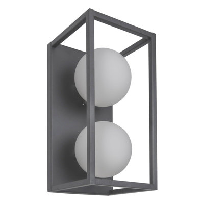 Luminosa Lighting Luminosa Daisy Globe Wall Lights Grey 2Xg9 from B&Q