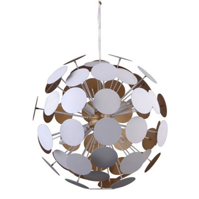 Luminosa Lighting Luminosa Modern Hanging Pendant WhiteGolden 6 Light E14
