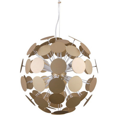 Luminosa Lighting Luminosa Modern Hanging Pendant WhiteGolden 6 Light E14