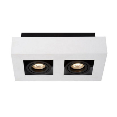 Luminosa Lighting Luminosa Modern Surface Mounted WhiteBlack 2 Light Gu10 from B&Q