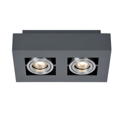 Luminosa Lighting Luminosa Modern Surface Mounted Black Aluminum 2 Light Gu10 from B&Q