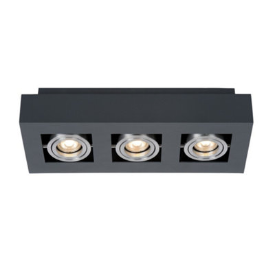Luminosa Lighting Luminosa Modern Surface Mounted Black Aluminum 3 Light Gu10 from B&Q