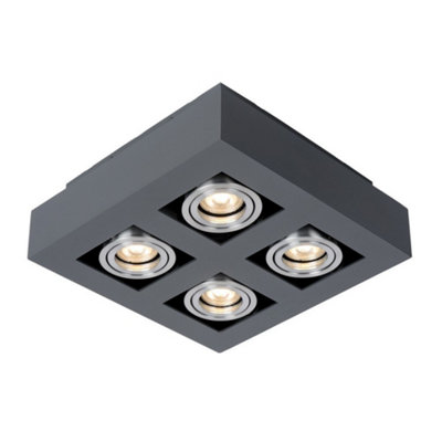 Luminosa Lighting Luminosa Modern Surface Mounted Black Aluminum 4 Light Gu10 from B&Q