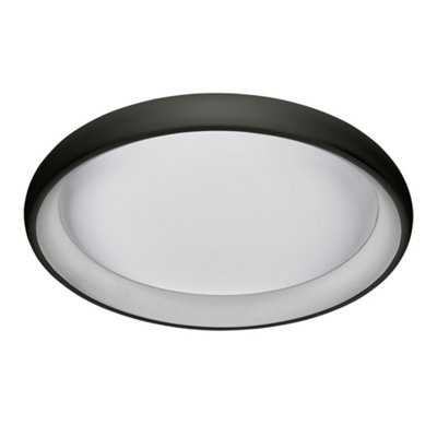 B&Q -  Luminosa Modern Led Flush Ceiling Light BlackWarm White 3000K 2750Lm