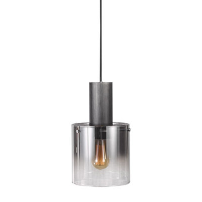 Luminosa Lighting Luminosa Modern Hanging Pendant BlackSmoky 1 Light  With Glass ShadeE27 from B&Q