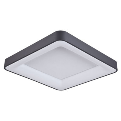 Luminosa Lighting Luminosa Modern Led Flush Ceiling Light BlackWarm White 3000K 2750Lm Dimmable from B&Q