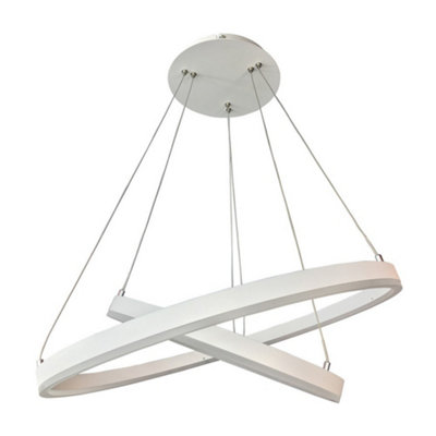 Luminosa Lighting Luminosa Modern Led Hanging Pendant WhiteWarm White 3000K 4070Lm Dimmable from B&Q