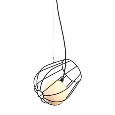 Luminosa Lighting Luminosa Modern Hanging Pendant 1 With White Shade, G9 Black/Light