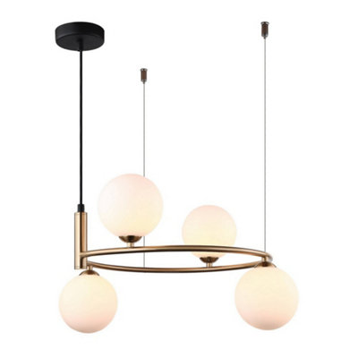 Luminosa Ing Luminosa Modern Hanging Pendant 4 With Shade, G9 Golden/Light/White