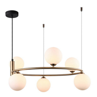 Luminosa Ing Luminosa Modern Hanging Pendant 6 With Shade, G9 Golden/Light/White