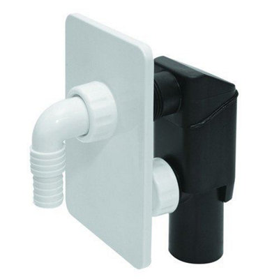 Tycner White Concealed Washing Machine Dishwasher Waste Pipe Drain Trap Kit Self Cutting from B&Q