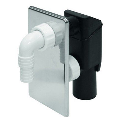Tycner Chrome Concealed Washing Machine Dishwasher Waste Pipe Drain Trap Kit Self Cutting from B&Q