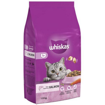 7.6kg Whiskas 1+ Adult Complete Dry Cat Food Salmon Cat Biscuits (4x1.9kg) - Image 5