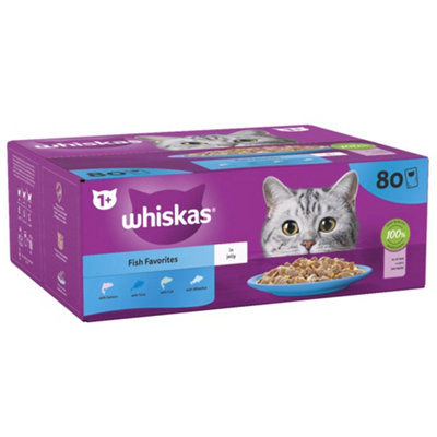 B&Q -  1+ Cat Pouches Fish Favourites In Jelly Cat Food 80 X 85G