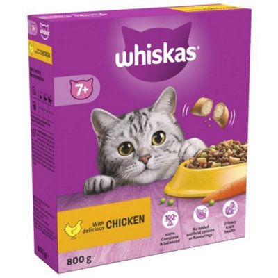 B&Q -  7+ Chicken Adult Dry Cat Food 800G (Pack Of 5)
