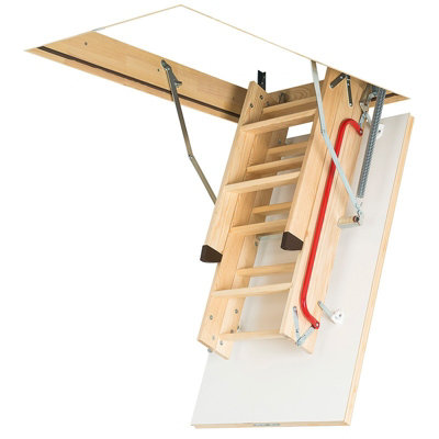 B&Q -  Lwk 55Cm X 111Cm Wooden Loft Ladder & Hatch (H Up To 280Cm)