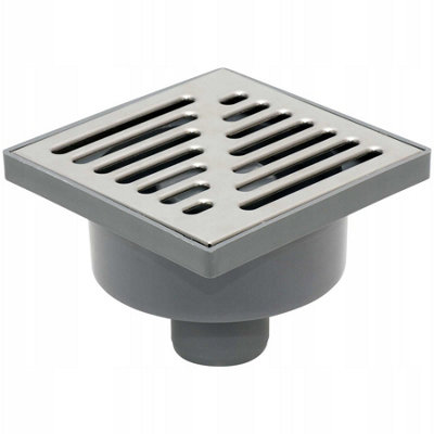 Tycner Bottom Outlet Stainless Steel Grid 150X150mm Floor Ground Waste Drain Gully Trap from B&Q