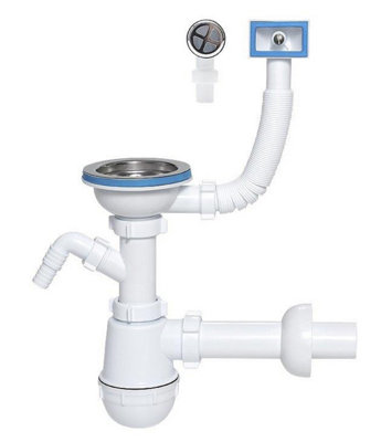 Ani-plast Aniplast 115mm Single Kitchen Sink Bottle Drain Waste Trap Wash Machine Dish Washer Input from B&Q