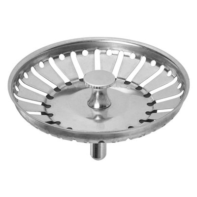 Wirquin Kitchen Basin Drain Dopant Sink Waste Strainer Plug Steel 83mm from B&Q