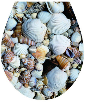 Tycner 'seashell' Wc Seat Sticker Toilet Lid Cover Bathroom Art 32X38Cm from B&Q