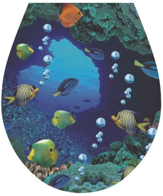 Tycner 'reef' Wc Seat Sticker Toilet Lid Cover Bathroom Art 32X38Cm from B&Q
