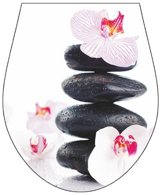 Tycner 'flowers And Stones' Wc Seat Sticker Toilet Lid Cover Bathroom Art 32X38Cm from B&Q