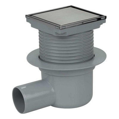 Tycner 100X100mm Floor Drain Bottle Gully Trap Tiled Or Steel Side Outlet 50mm from B&Q