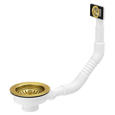 Tycner Kitchen Sink Waste Brushed Brass 90mm With Strainer Basket And Overflow from B&Q