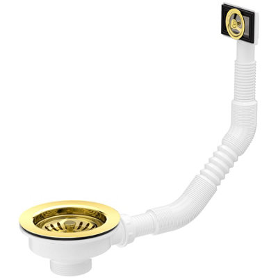 Tycner Kitchen Sink Waste Gold 90mm With Strainer Basket And Overflow from B&Q