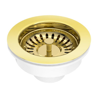 Tycner Kitchen Sink Waste Gold 90mm With Strainer Basket from B&Q