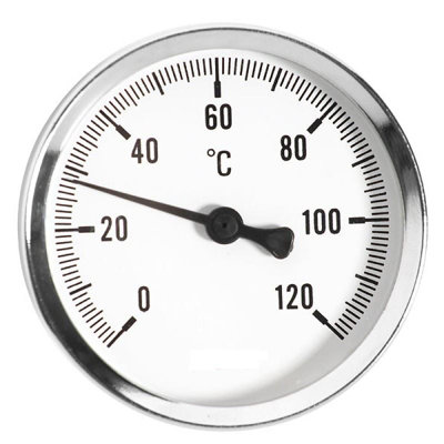 Ferro 63mm 0-120C Thermo Temperature Gauge 1/2Inch Rear Entry Thermometer from B&Q