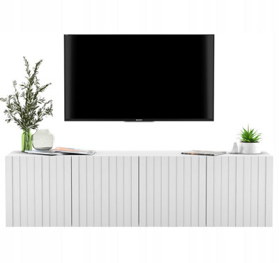B&Q -  Elpis Glamour Wall-Mounted Tv Cabinet With Storage 150 CmWhite Matt