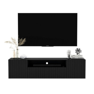 B&Q -  Elpis 2 Glamour Tv Cabinet 150 Cm Wall-MountedBlack Matt