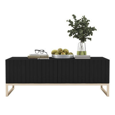 B&Q -  Elpis Glamour Coffee Table 110 CmBlack Matt / Golden Frame