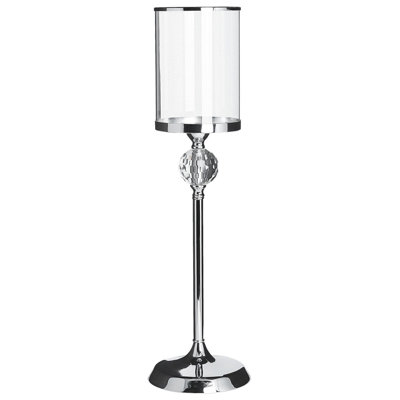 Beliani Candle Holder Cotui Glass 58 Cm Silver from B&Q