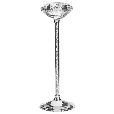 Beliani Candle Holder Kofi Glass 23 Cm Silver