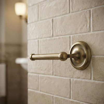 Bisk Retro Bathroom Antique Brass Vertical Mounted Toilet Paper Rack Wc Roll Holder from B&Q