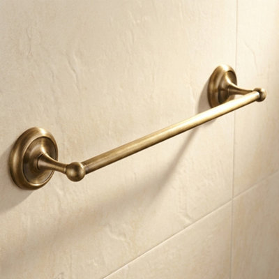 Bisk 460mm Retro Bathroom Bath Rack Single Towel Bar Hanger Antique Brass Wall Mounted from B&Q