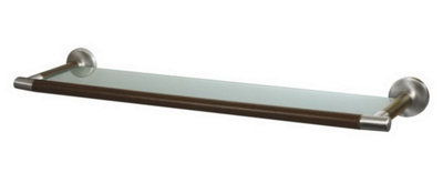 Bisk Solid Wood And Zamak Below Mirror Ledge Bathroom Sink Tempered Glass Shelf from B&Q