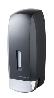 Bisk 1000Ml Liquid Soap Refillable Dispenser Wallmounted Push Button Tank Black Abs from B&Q