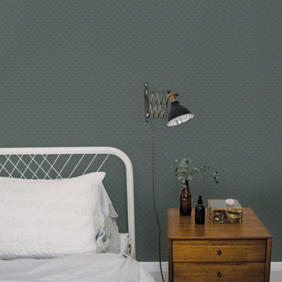 Galerie Apelviken Blue Green Gold Mini Tulip Motif Smooth Wallpaper from B&Q