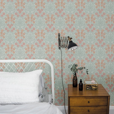 Galerie Ekbacka Collection Light Green Bellis Delicate Floral Trail Wallpaper Roll from B&Q