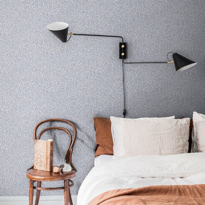 Galerie Sommarang 2 Light Blue Anna Fern Leaf Wallpaper Roll from B&Q