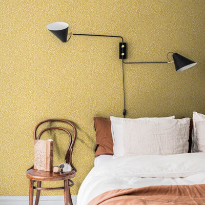 Galerie Sommarang 2 Ochre Gold Anna Fern Leaf Wallpaper Roll from B&Q